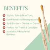 Bamboo Toothbrush - Ultra Soft Bristles | Bamboo Fiber Bristles