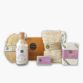 Shunyam Body Care Ritual Box | Goat Milk Soap, Soap Saver Bag, Loofah, Solid Perfume, Bath Salt