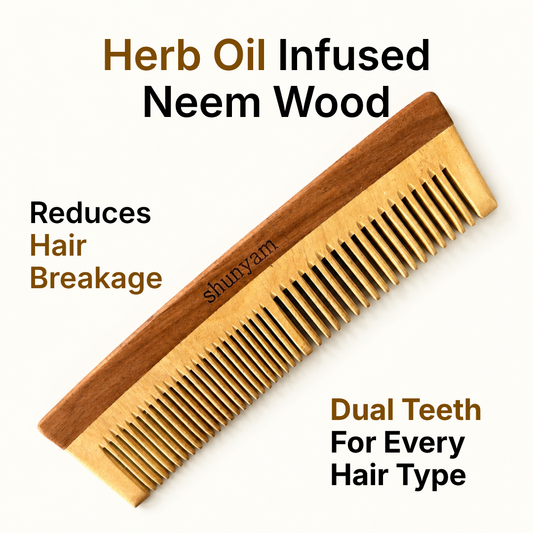 Neem Comb infused with Herb Oils (Dual Teeth)