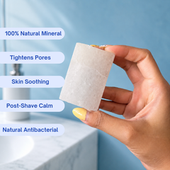 Sustainable Grooming Combo | Bamboo Razor + Natural Shaving Bar + Alum Aftershave Bar + Upcycled Cotton Pouch