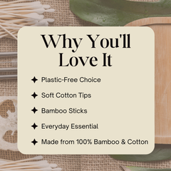Bamboo Eco-Friendly Cotton Swabs (Pack of 75)