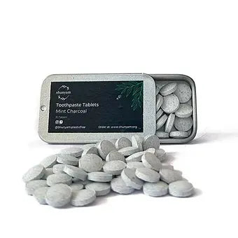 Toothpaste Tablets - Travel Pack (30 Tabs) (Pack of 2) Peppermint + Mint Charcoal