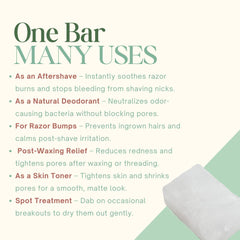 Alum Bar - Aftershave and Natural Deodorant with Travel Pouch (Free)