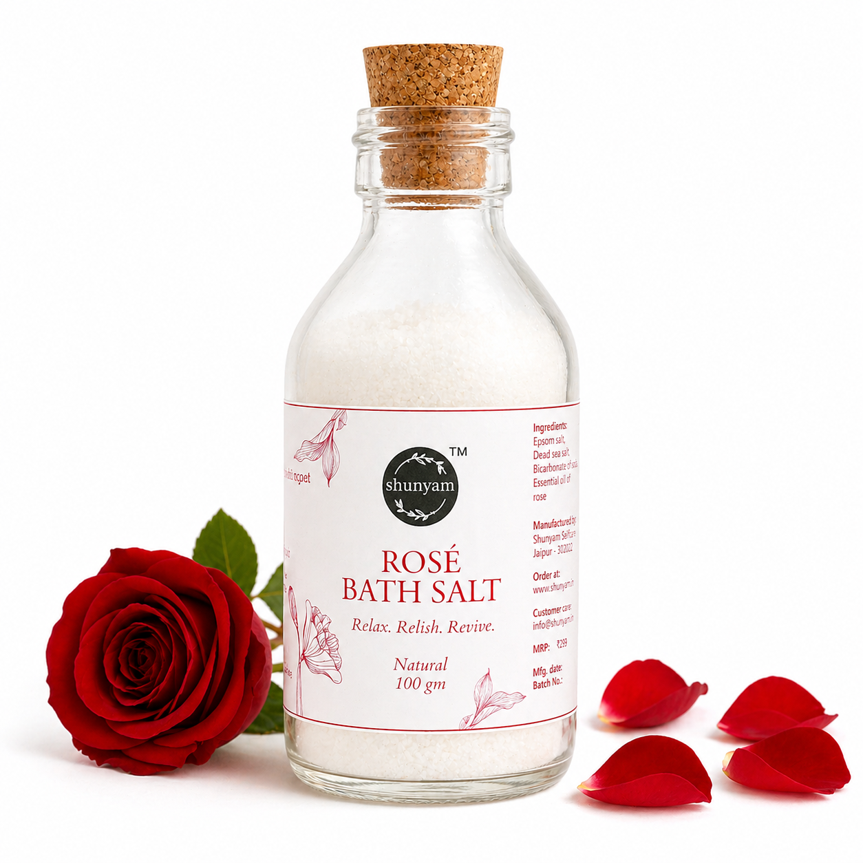 Rose Bath Salt for Muscle Relaxation and Aroma Therapy
