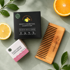 Shunyam Hair Care Combo – Shampoo Bar, Conditioner Bar & Neem Comb