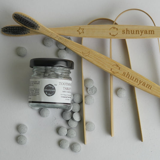 Sustainable Dental Kit – 60 Toothpaste Tabs + Bamboo Brush + Tongue Cleaner