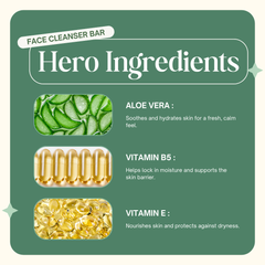 Shunyam Hydrating Aloe Facewash bar with Vitamin E & B5