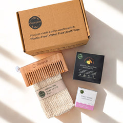 Shunyam Nourishing Hair Care Combo | Shampoo Bar, Conditioner Bar, Neem Comb, Soap Saver Bag
