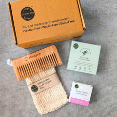 Shunyam Nourishing Hair Care Combo | Shampoo Bar, Conditioner Bar, Neem Comb, Soap Saver Bag